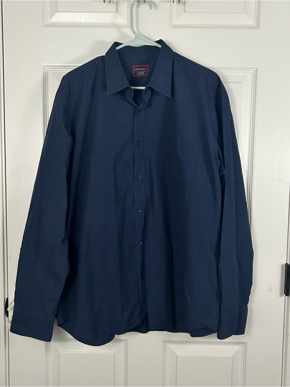 UNTUCKit Navy Blue Long Sleeve Button Down Shirt Men’s XL 100% cotton